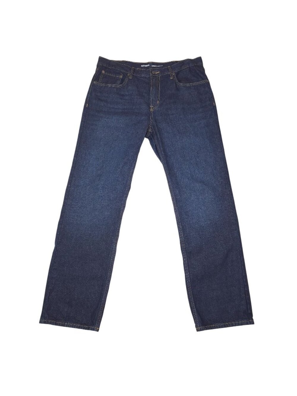 Old Navy Mens Loose Fit Dark Wash Denim Jeans 38x34 Cotton Classic Comfort